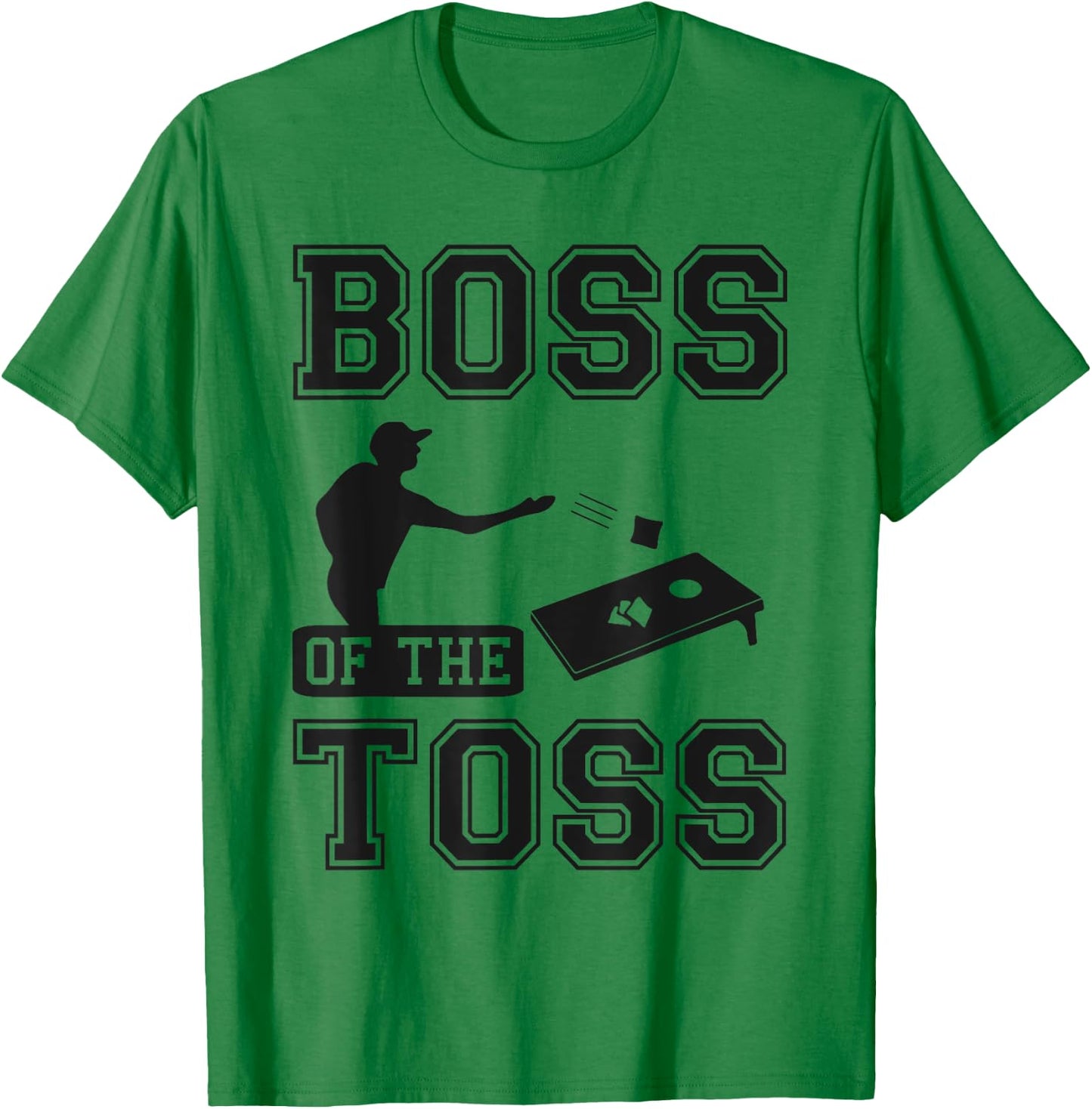 Boss Of The Toss Cornhole Game Tailgating Cornholer T-Shirt - T-Shirt | Irish Green
