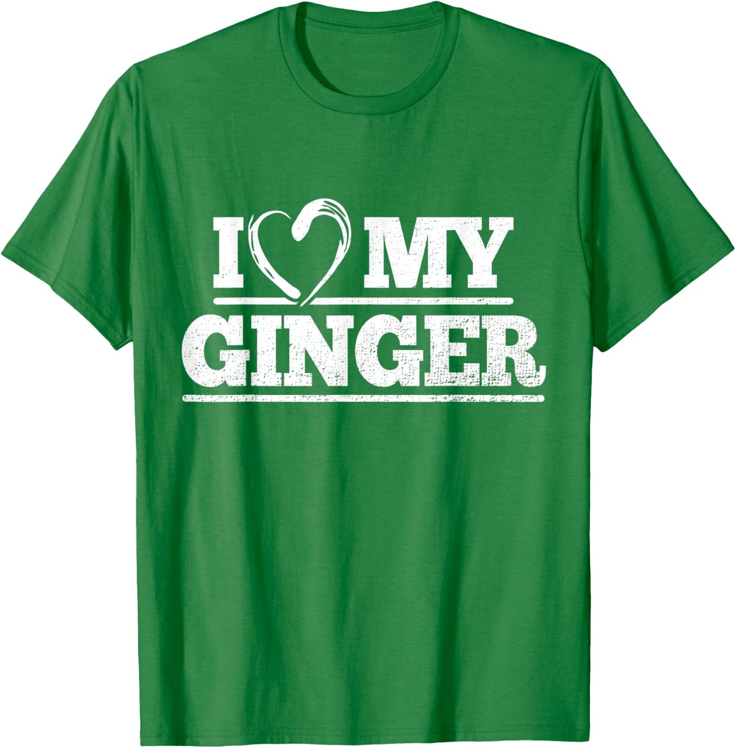 Funny I love my Ginger Red Hair Nerd Couple T-Shirt - T-Shirt | Irish Green