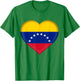 I Love Venezuela | Venezuelan Flag Heart Outfit T-Shirt - T-Shirt | Irish Green