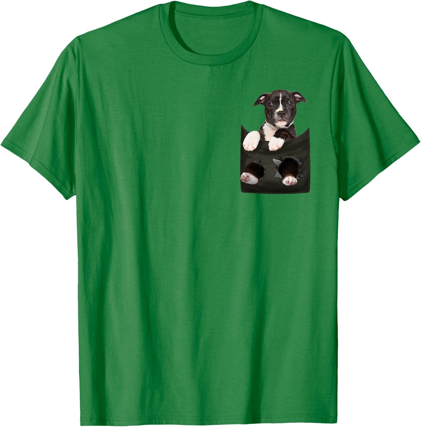Pitbull In Pocket Puppy T Shirt T-Shirt - T-Shirt | Irish Green