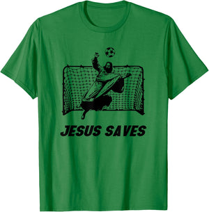 Jesus Saves | Jesus Saved Soccer goalie T-Shirt - T-Shirt | Irish Green