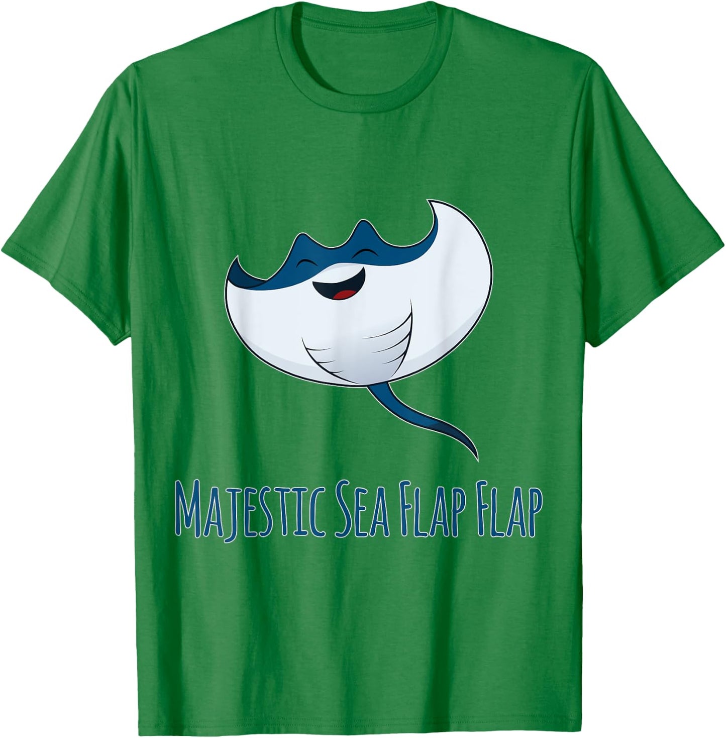 Manta Ray Majestic Sea Flap Flap Short Sleeved T-Shirt - T-Shirt | Irish Green