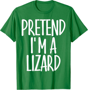 Fun Easy Pretend I'm Lizard Costume Gift Joke Halloween T-Shirt - T-Shirt | Irish Green