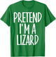 Fun Easy Pretend I'm Lizard Costume Gift Joke Halloween T-Shirt - T-Shirt | Irish Green