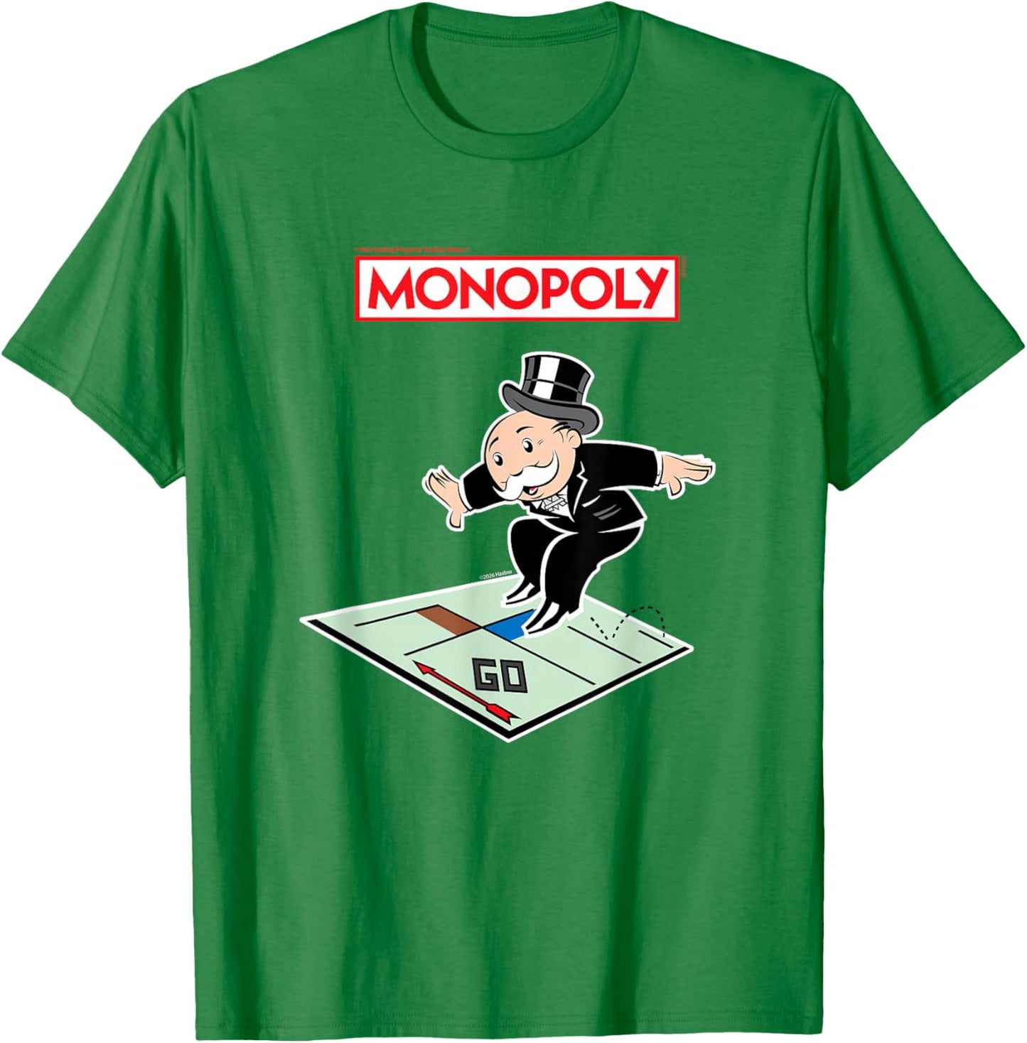 Monopoly Rich Uncle Surfing Board Game T-Shirt - T-Shirt | Irish Green