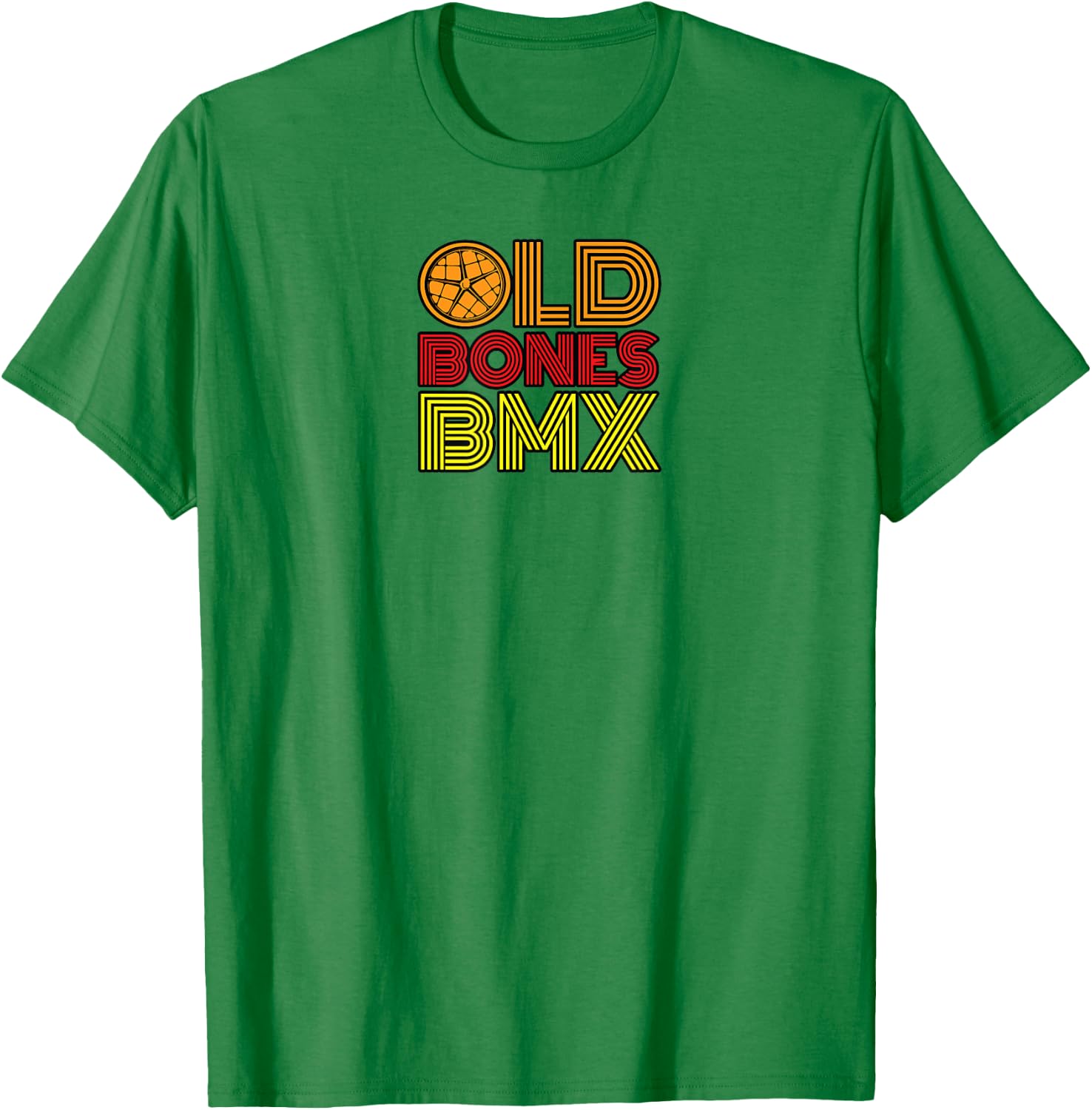 Old Bones Old School Moto Bmx Logo Shirt T-Shirt - T-Shirt | Irish Green