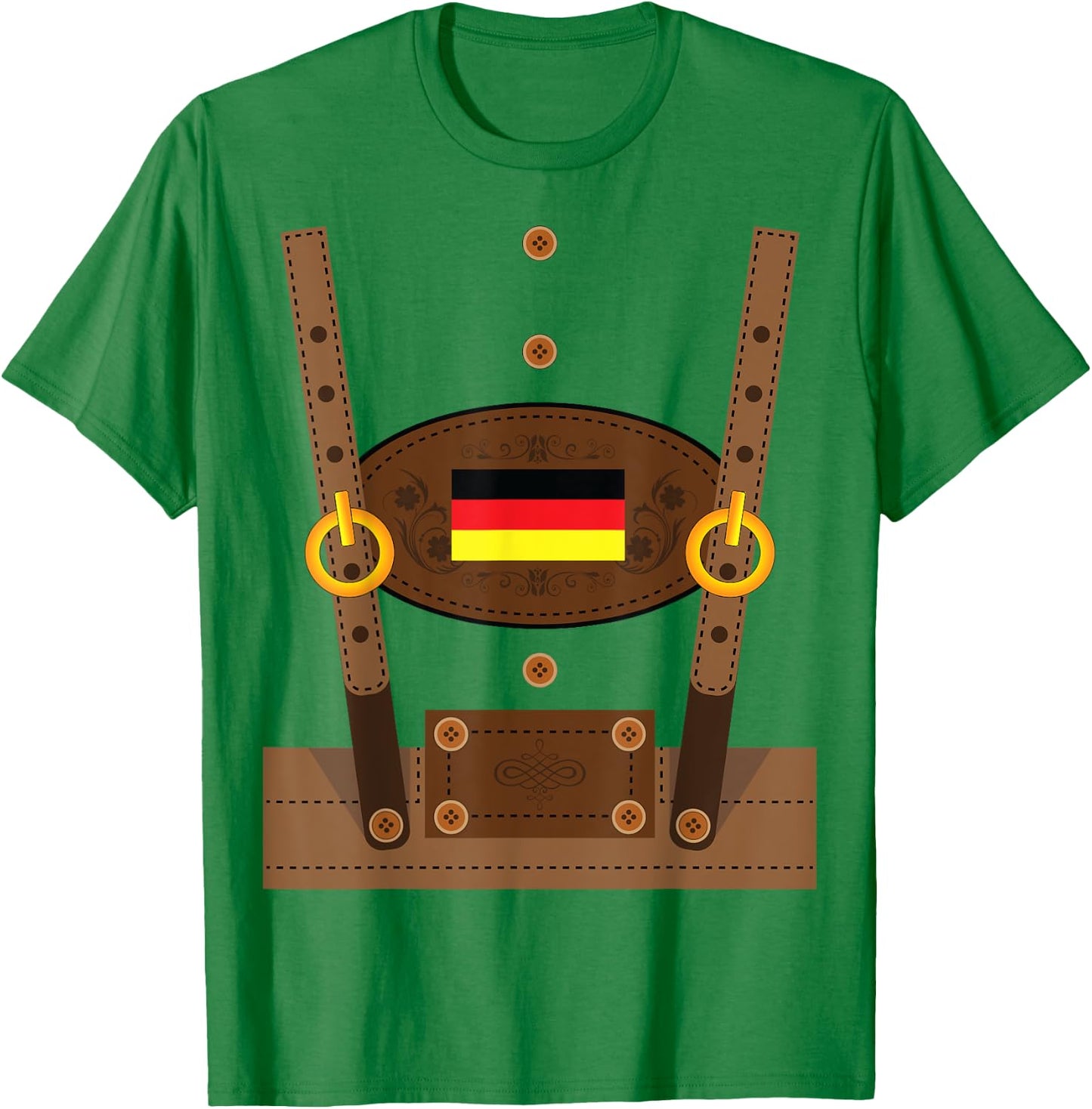 Lederhosen Funny Oktoberfest Germany Costume Shirt T-Shirt - T-Shirt | Irish Green