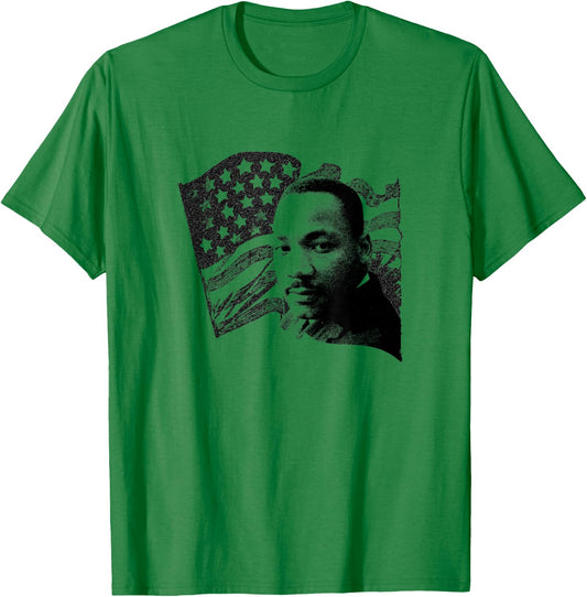 Martin Luther King Day Patriot USA Flag Pride T shirt T-Shirt - T-Shirt | Irish Green