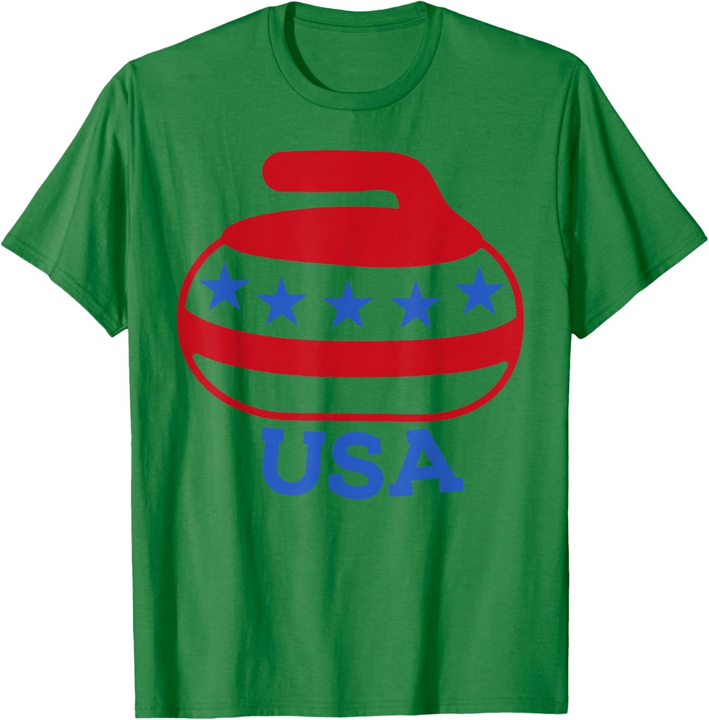 Curling USA Team Support Red, White, and Blue Pride T-Shirt - T-Shirt | Irish Green
