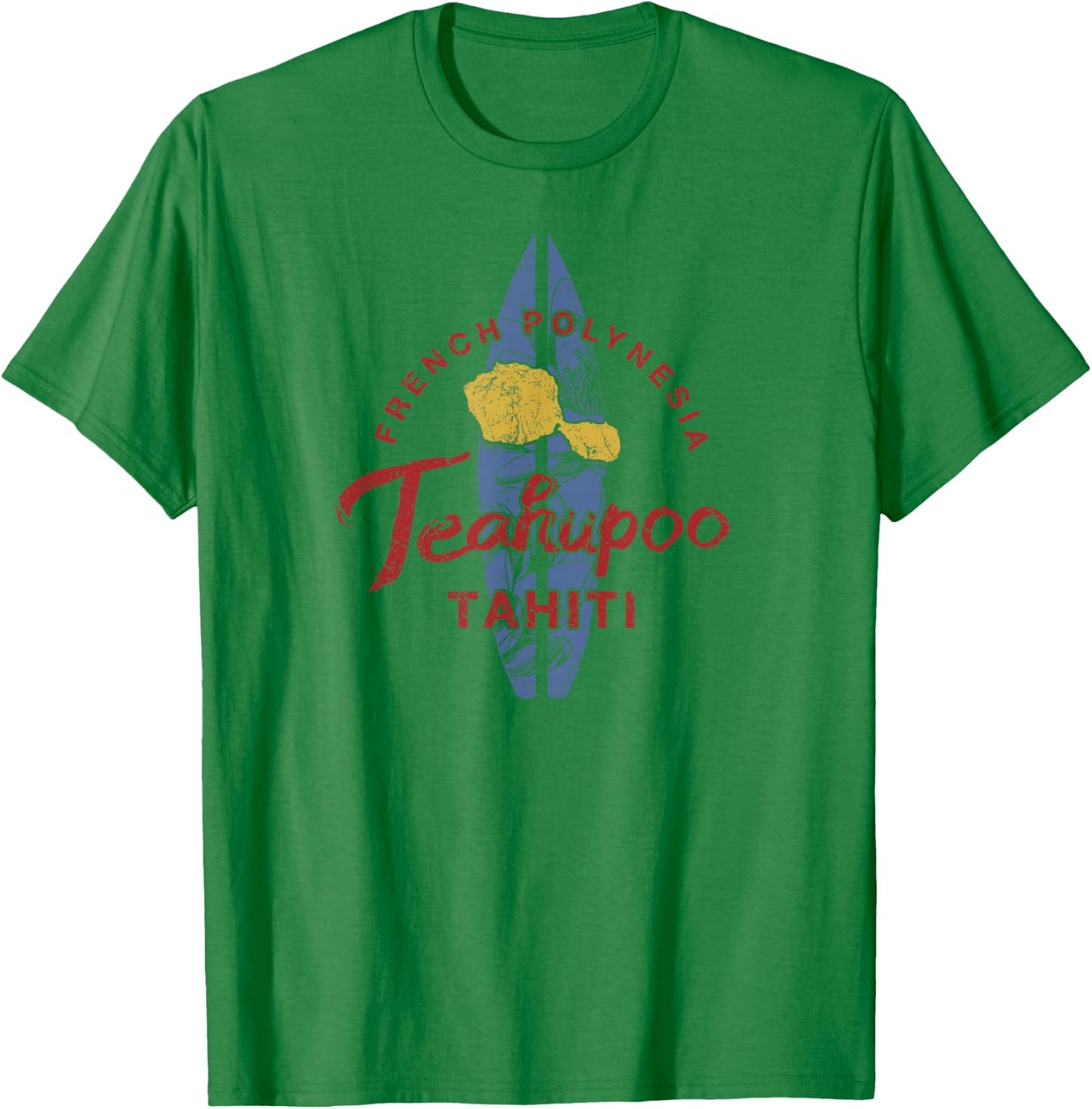 Tahiti Teahupoo Surfing French Polynesian Vintage T-Shirt - T-Shirt | Irish Green