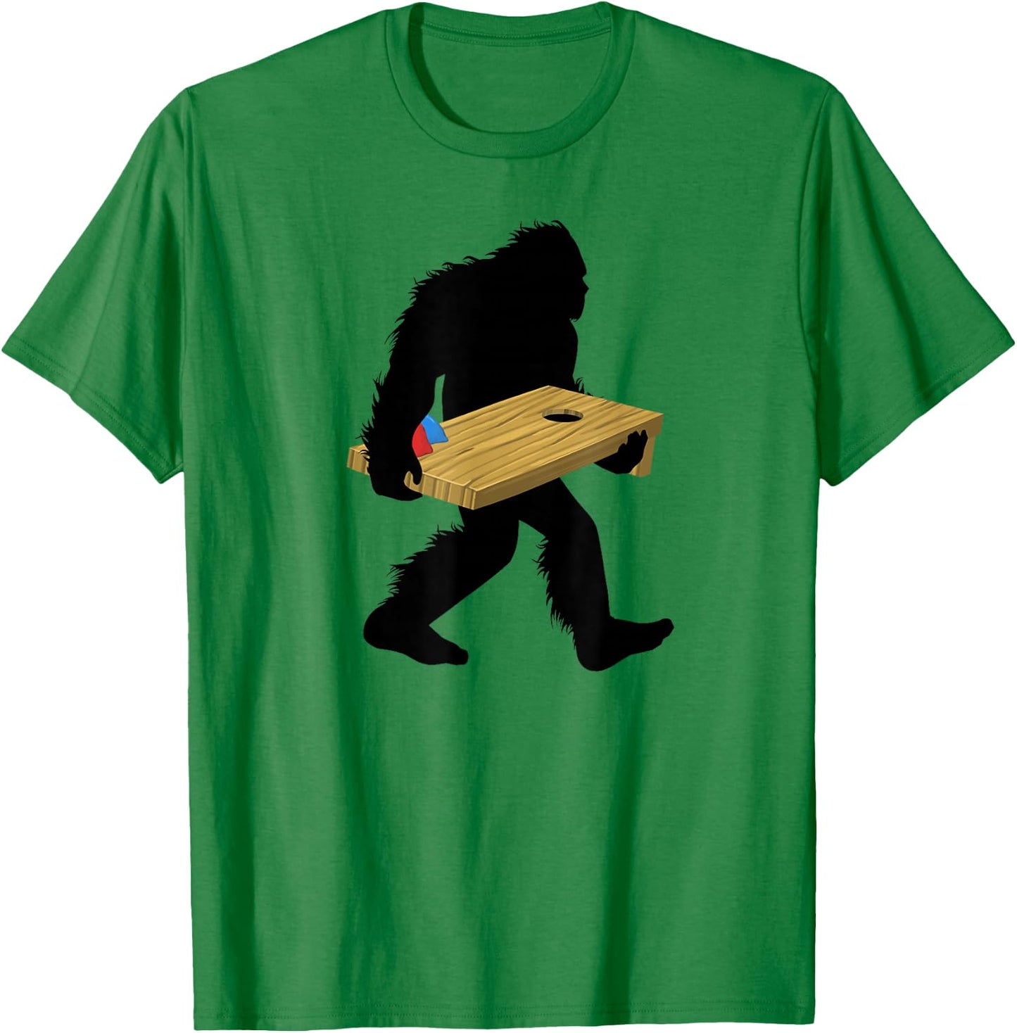 Bigfoot Cornhole , Cryptid Sasquatch Apparel T-Shirt - T-Shirt | Irish Green