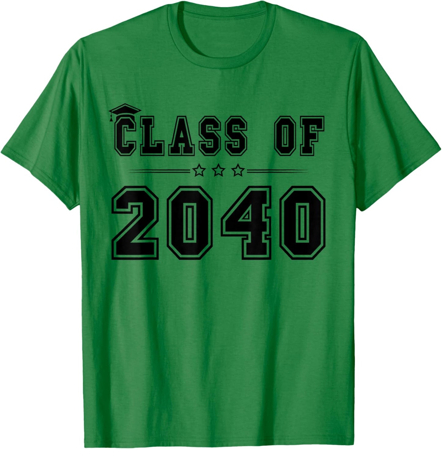 Class of 2040 Grow with Me Graduation Handprint On Back T-Shirt - T-Shirt | Irish Green
