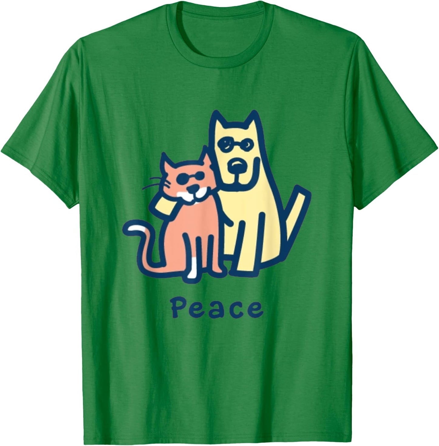 Cat Mom Dog Mom Peace Together I Love Pets T-Shirt - T-Shirt | Irish Green