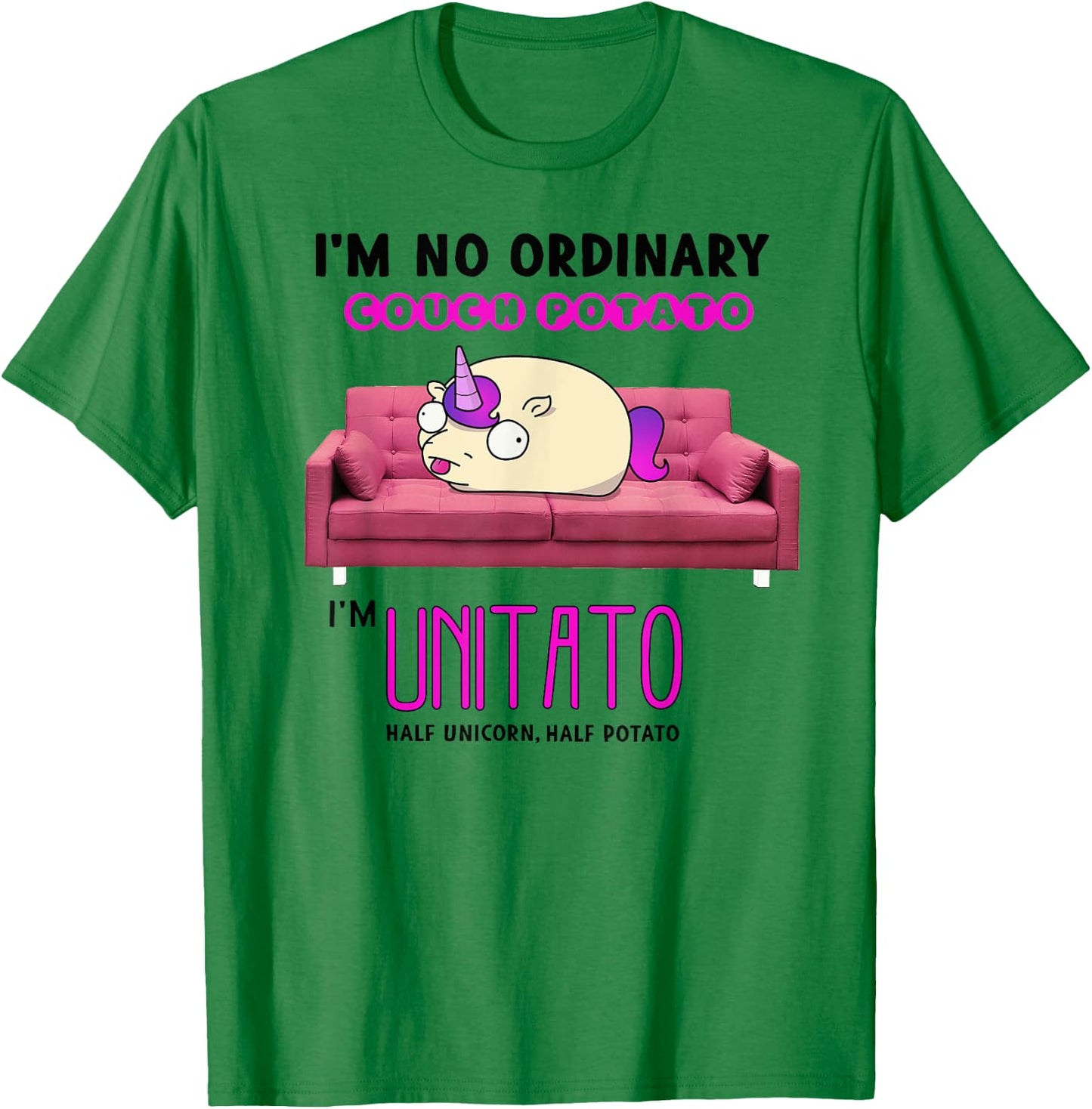 Couch Potato Funny Unicorn T-Shirt - T-Shirt | Irish Green