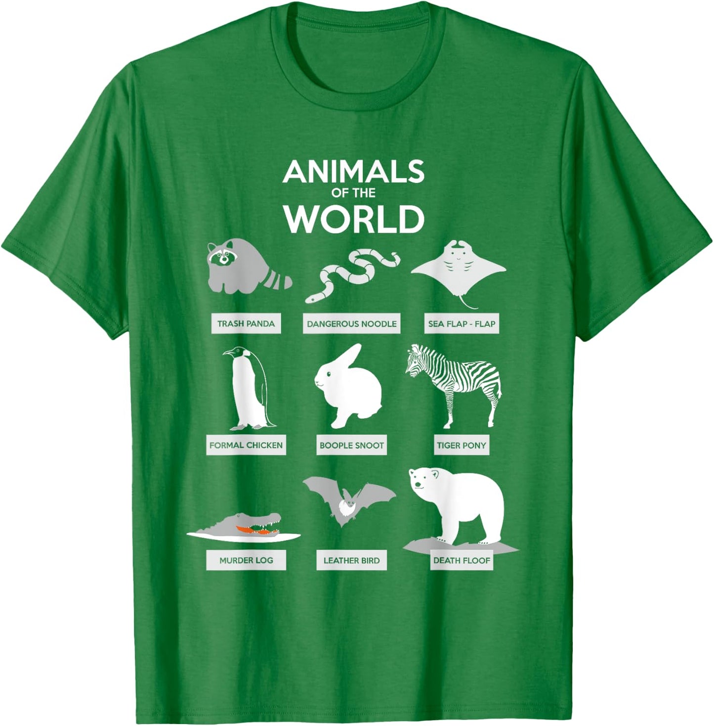 Animals Of The World | Funny Wild Animals Shirt T-Shirt - T-Shirt | Irish Green