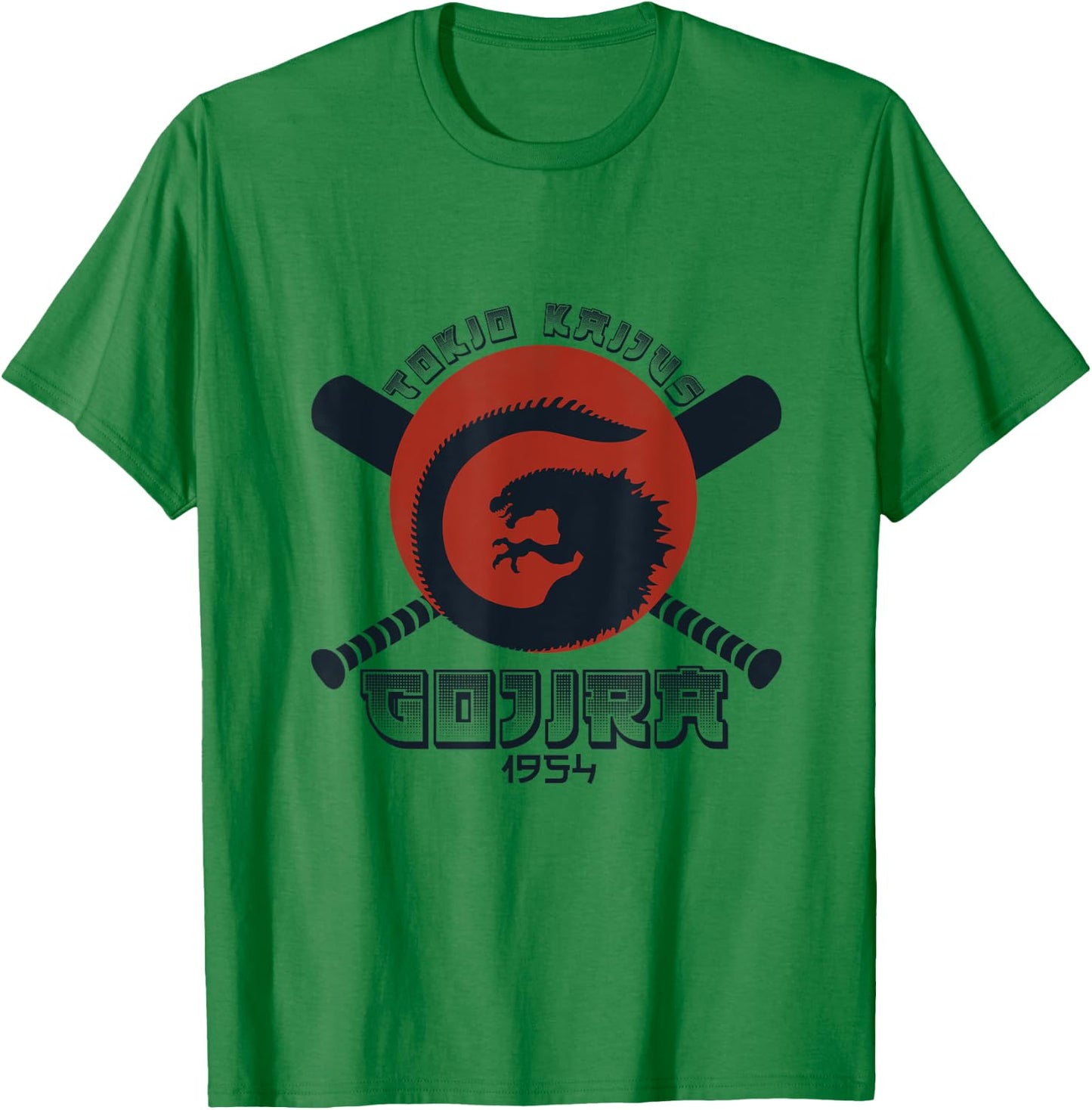 Team Kaijus Retro 1954 Baseball Japanese Fan Tokyo T Shirt T-Shirt - T-Shirt | Irish Green