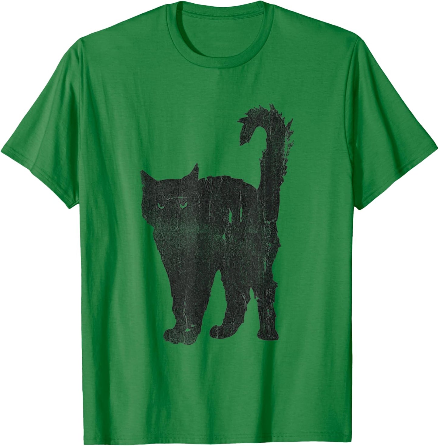 Awesome Punk Rock Black Cat & T-Shirt - T-Shirt | Irish Green