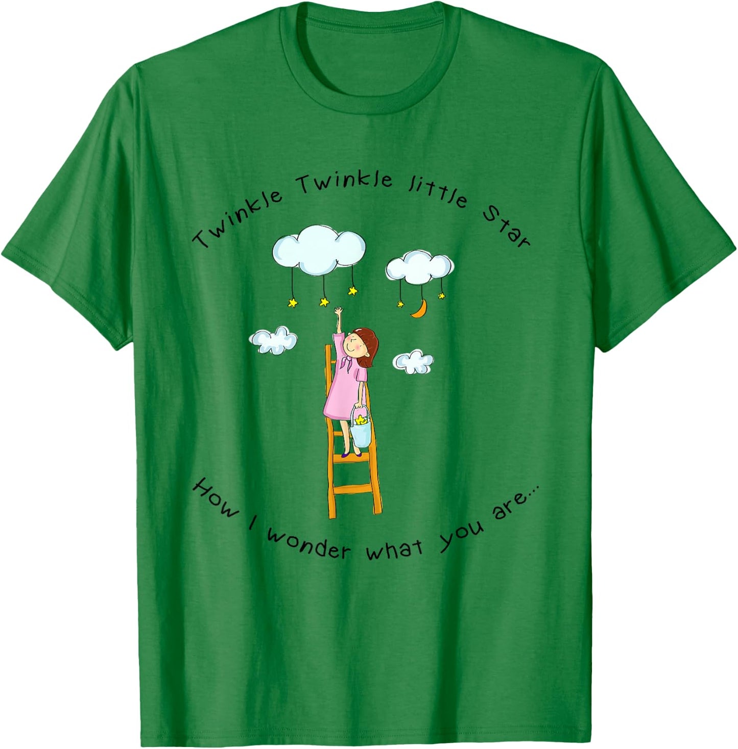 Twinkle Twinkle Little Star Nursery Rhymes T-Shirt - T-Shirt | Irish Green