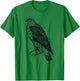 Hawk Ornithology Shirt Black Line Drawing T-Shirt - T-Shirt | Irish Green