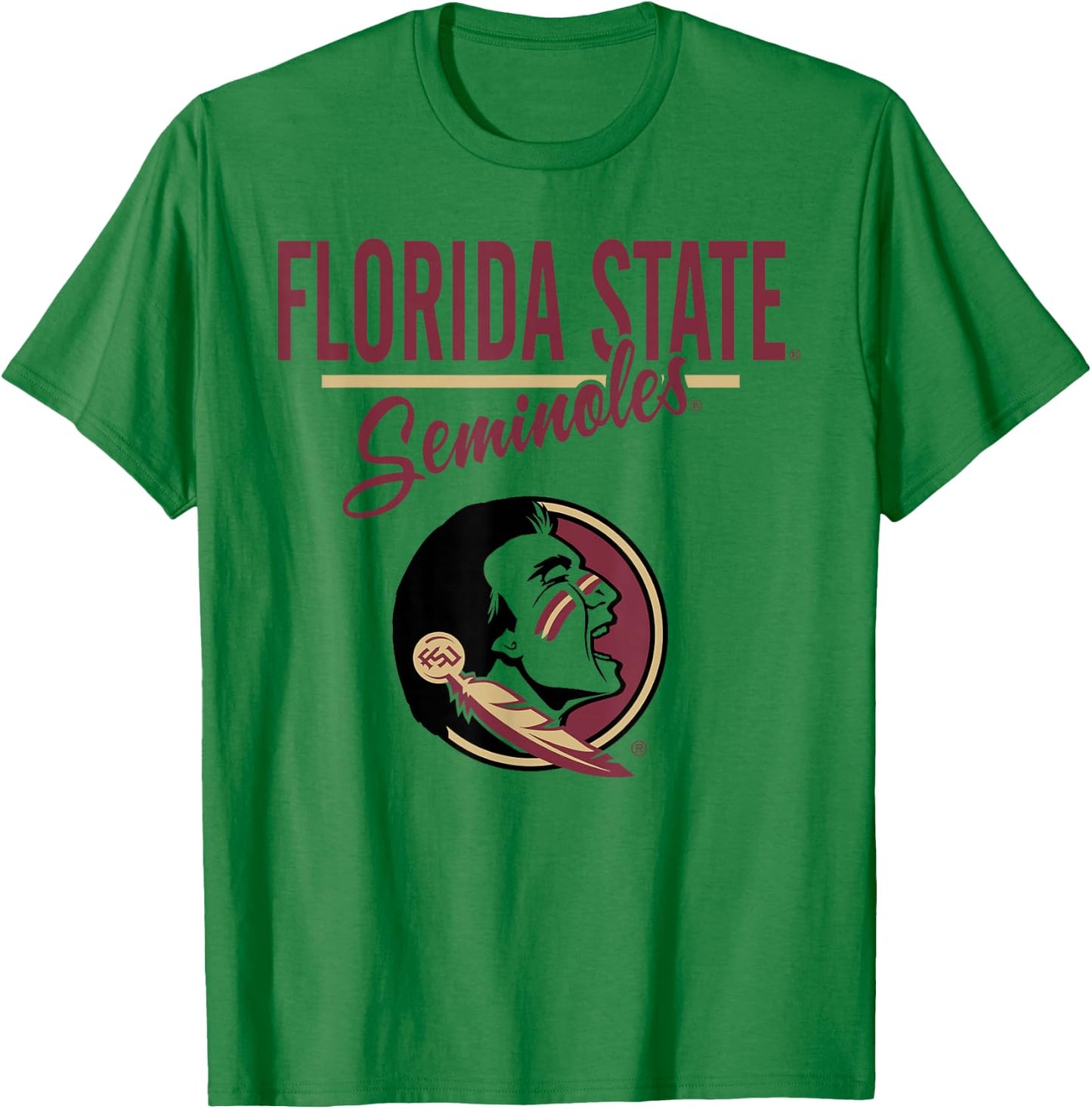 Florida State Seminoles Mascot White Officially Licensed T-Shirt - T-Shirt | Irish Green
