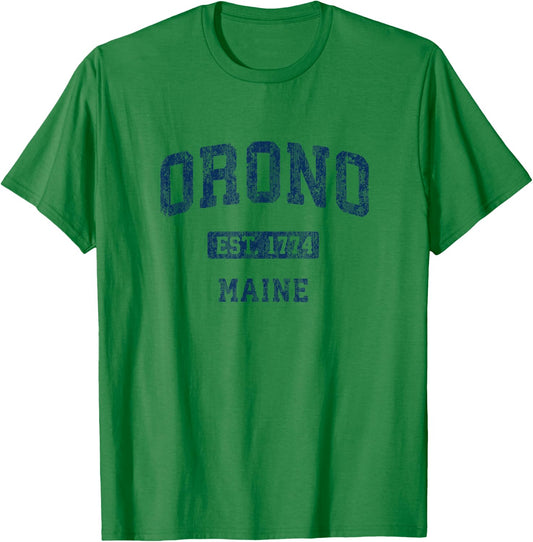 Orono Maine ME Vintage Athletic Sports Design T-Shirt - T-Shirt | Irish Green