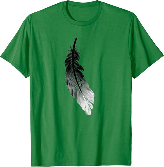 Shirt with Black Feather Print T-Shirt - T-Shirt | Irish Green