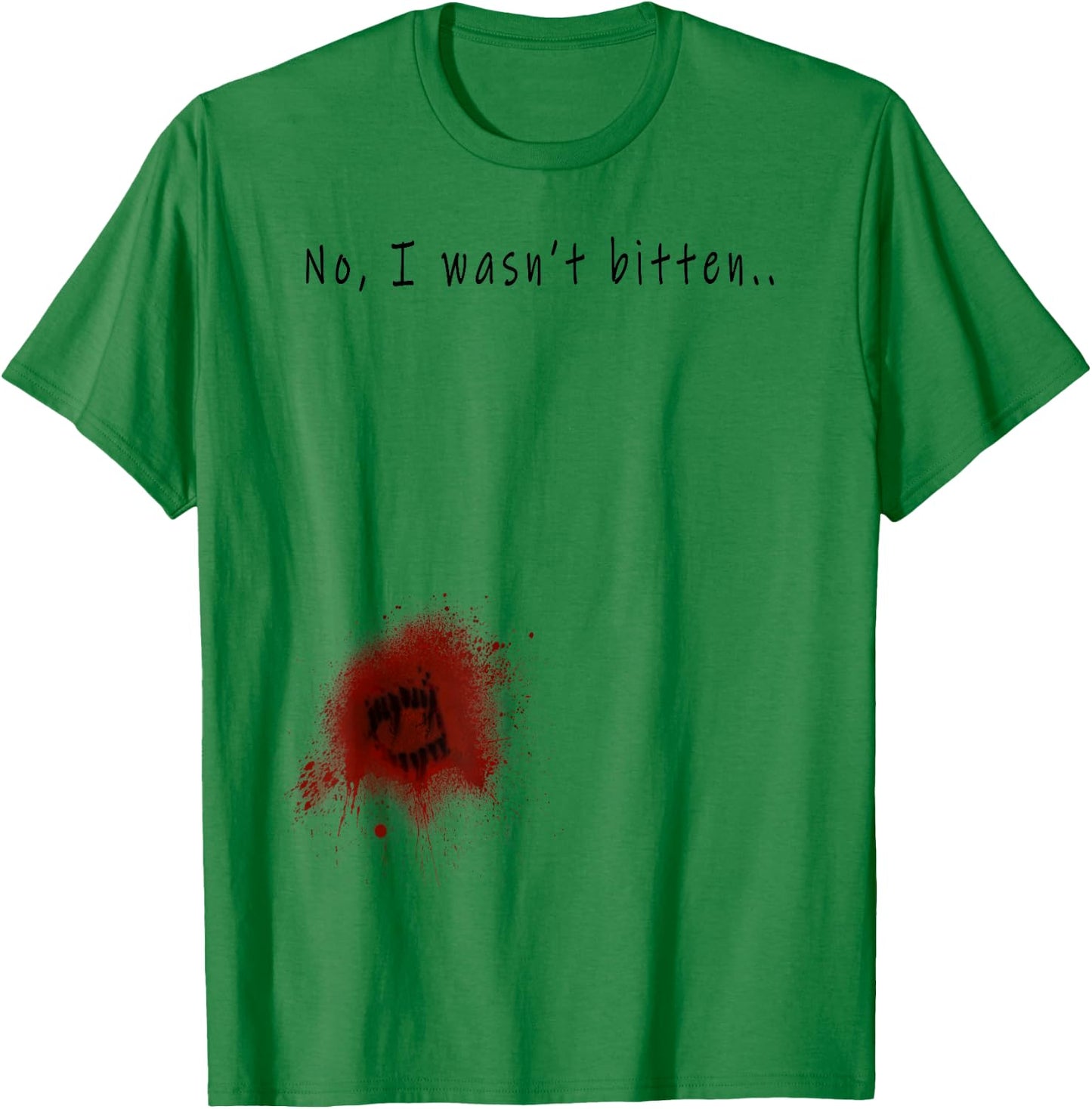 Funny Zombie Bite Halloween T shirt Bitten Injury Men Women T-Shirt - T-Shirt | Irish Green