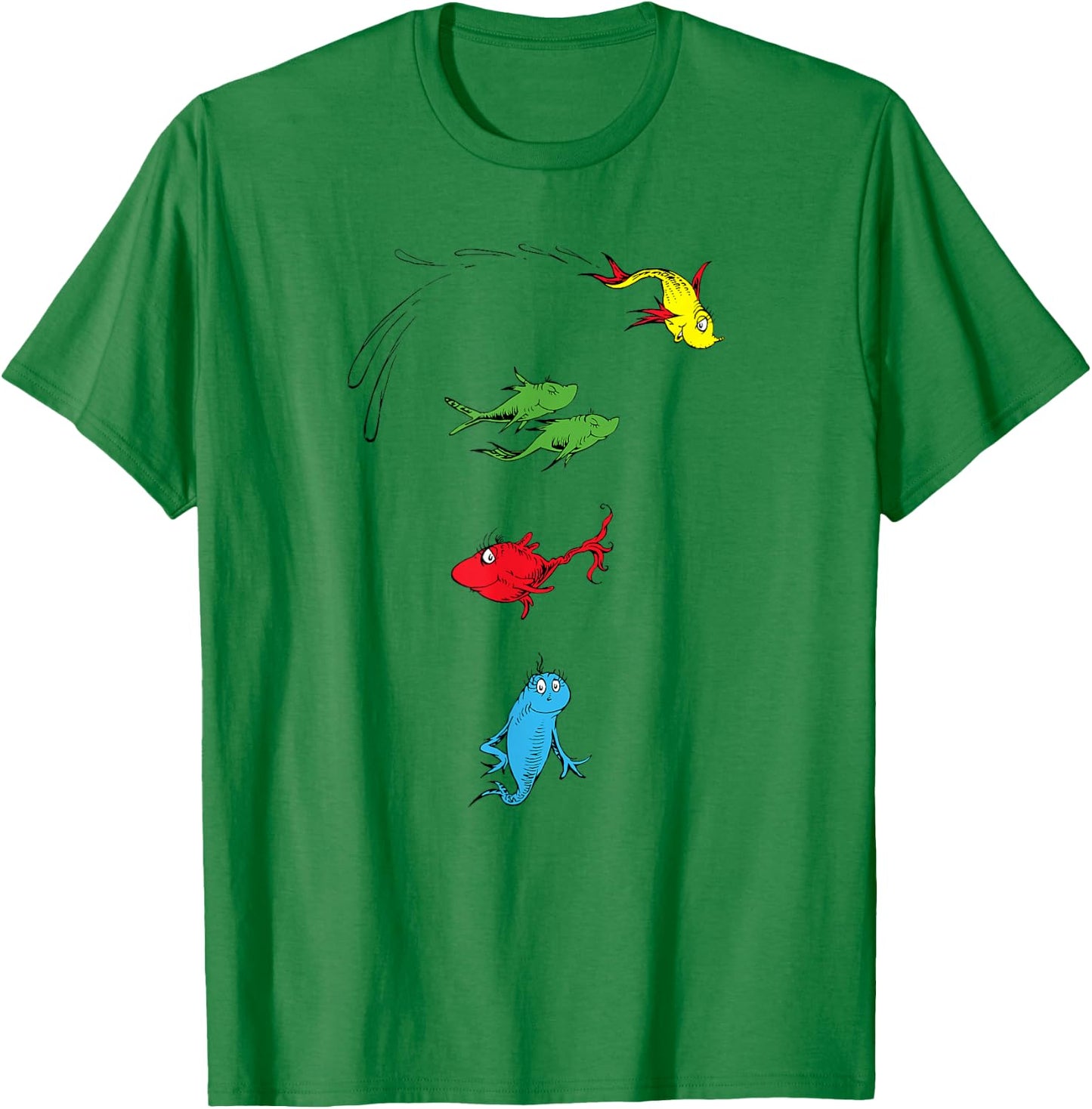 Dr. Seuss One Fish Two Fish Red Fish Blue Fish T-Shirt - T-Shirt | Irish Green