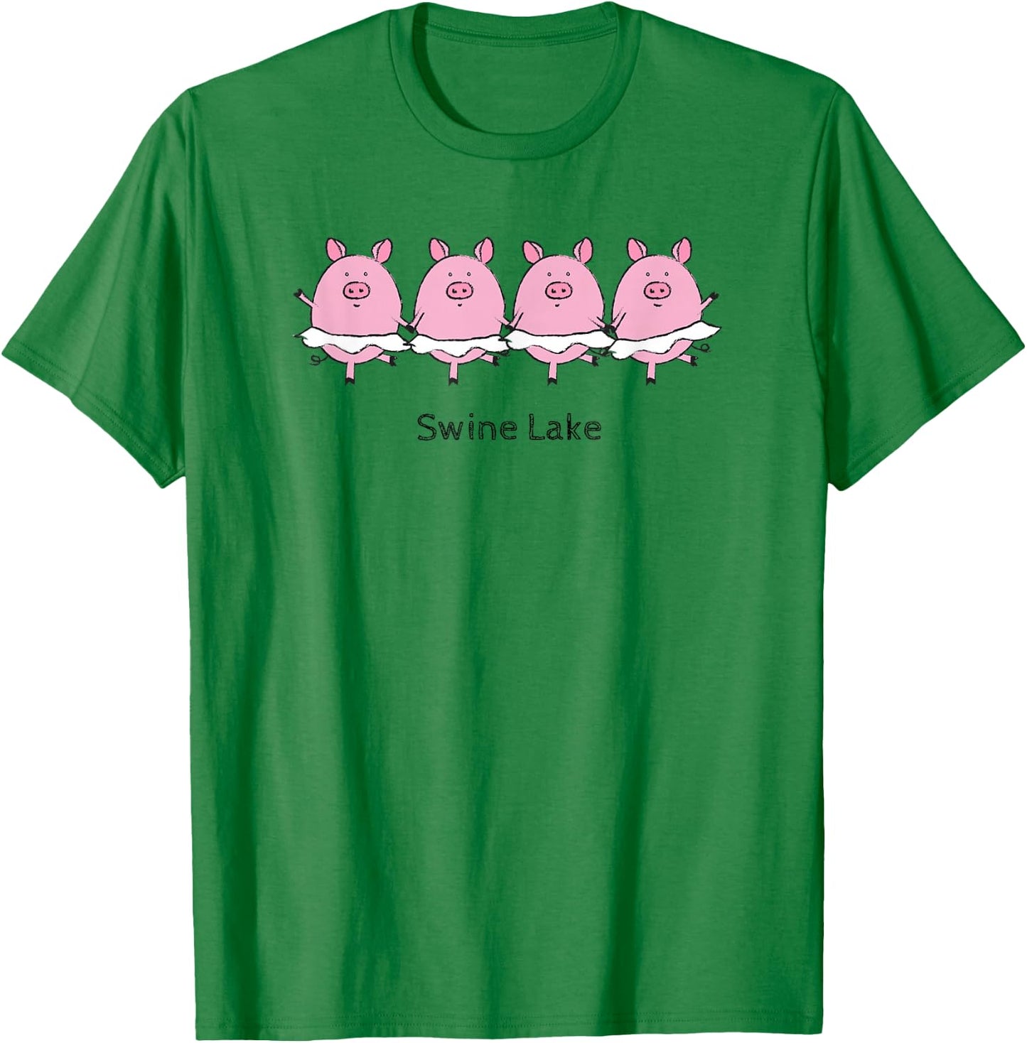 [Swine Lake] Swan Lake Funny Ballet Pig T-Shirt - T-Shirt | Irish Green
