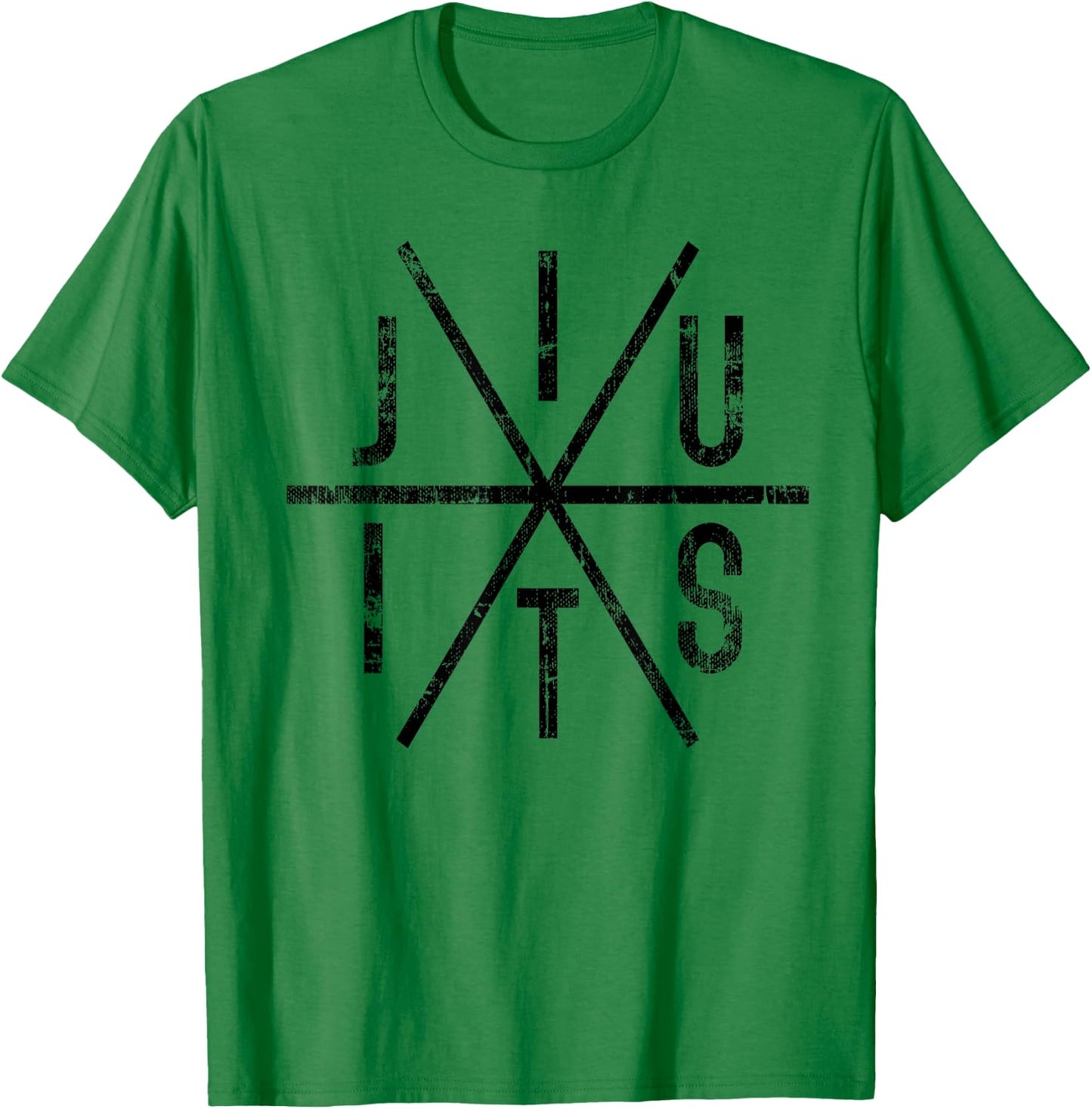 Brazilian Jiu Jitsu - BJJ Distressed - Black Ink T-Shirt - T-Shirt | Irish Green
