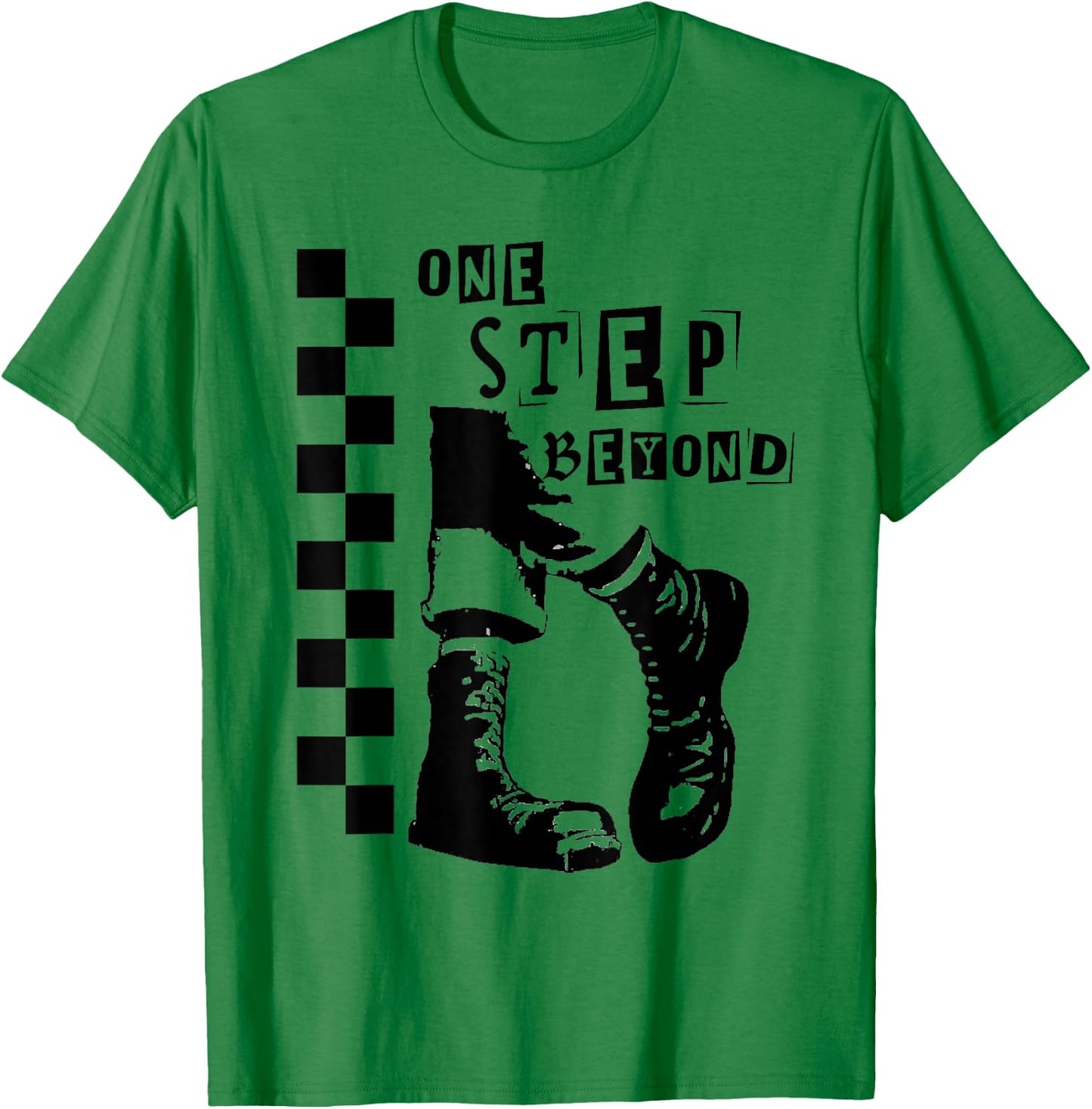 2 Tone Ska One Step Beyond Music Checkerboard T-Shirt - T-Shirt | Irish Green