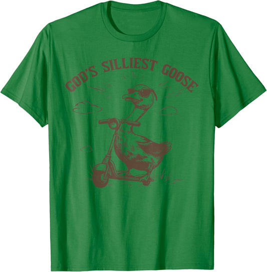 God's Silliest Goose Funny Sarcastic 90s Men Women Children T-Shirt - T-Shirt | Irish Green