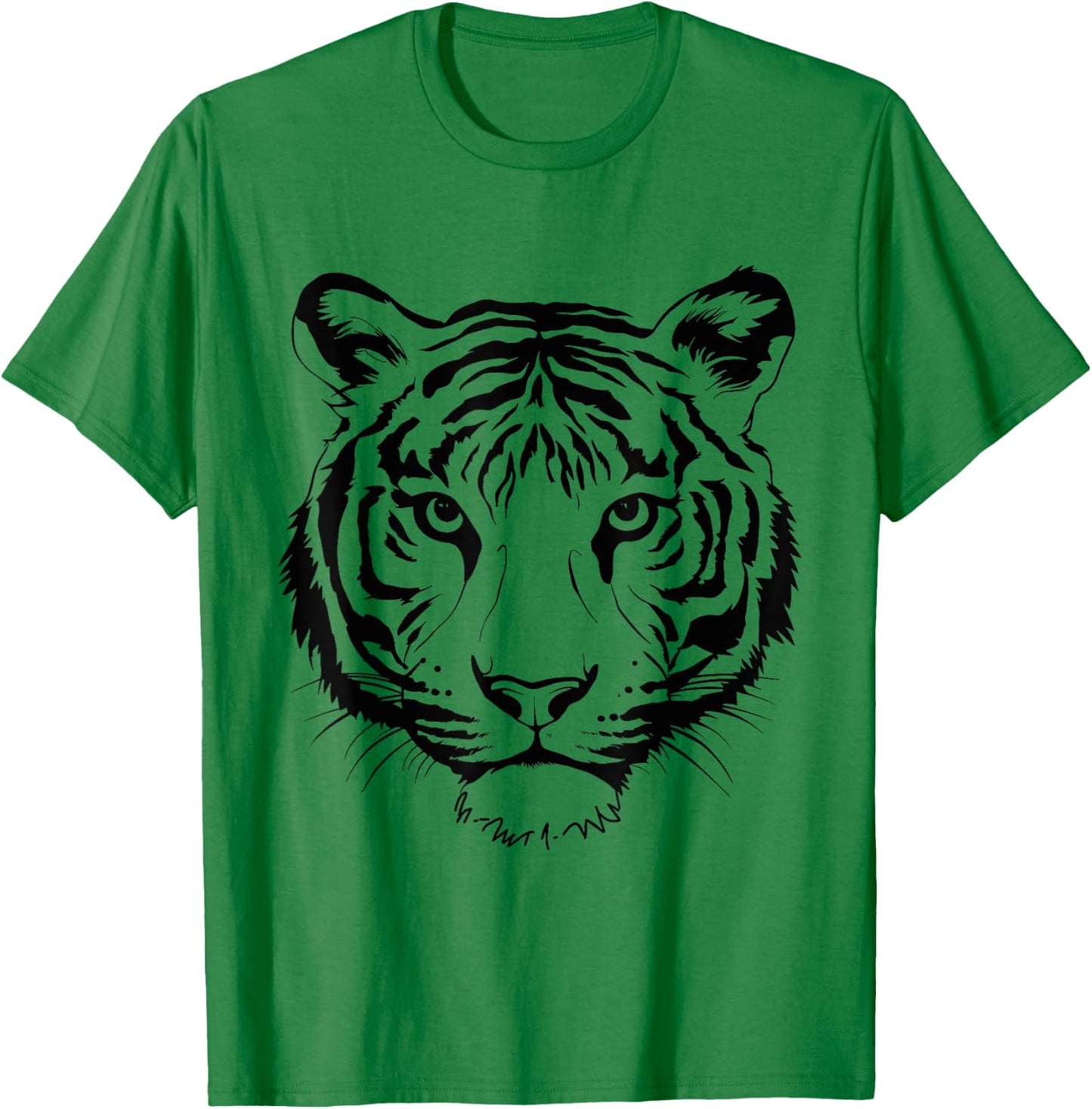 Orange Tiger Face Wild Animals Men Kids Tiger Head T-Shirt - T-Shirt | Irish Green