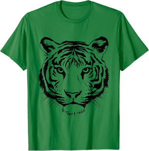 Orange Tiger Face Wild Animals Men Kids Tiger Head T-Shirt - T-Shirt | Irish Green