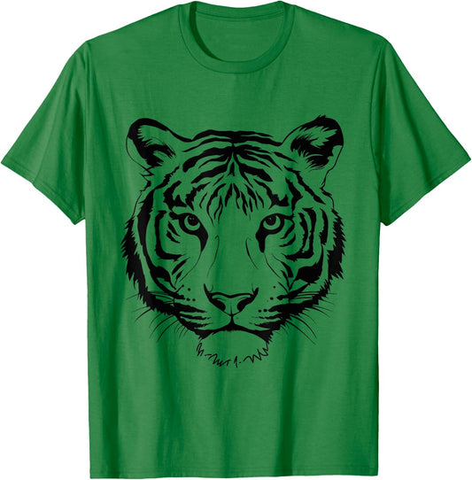 Orange Tiger Face Wild Animals Men Kids Tiger Head T-Shirt - T-Shirt | Irish Green