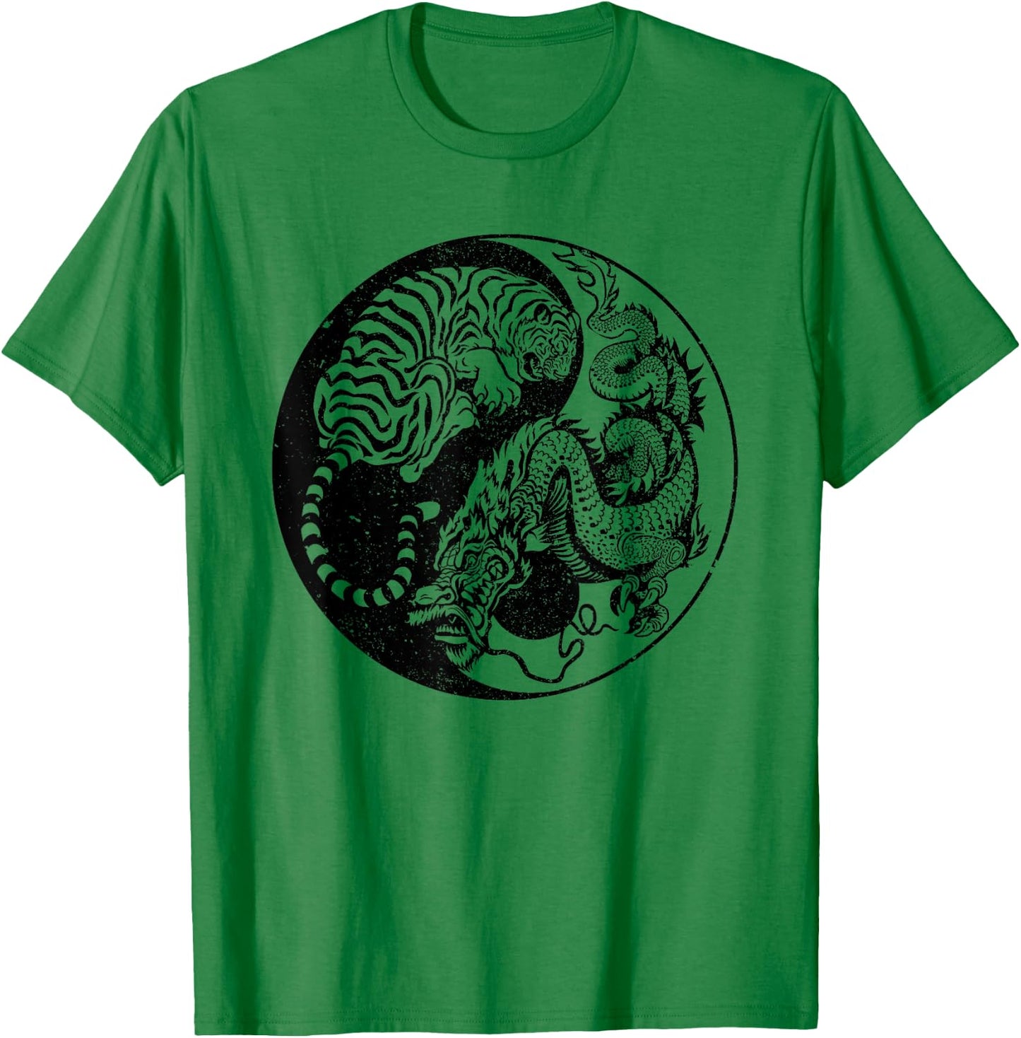 Dragon Vs Tiger Tattoo! Yin and Yang Beast Fight T-Shirt - T-Shirt | Irish Green