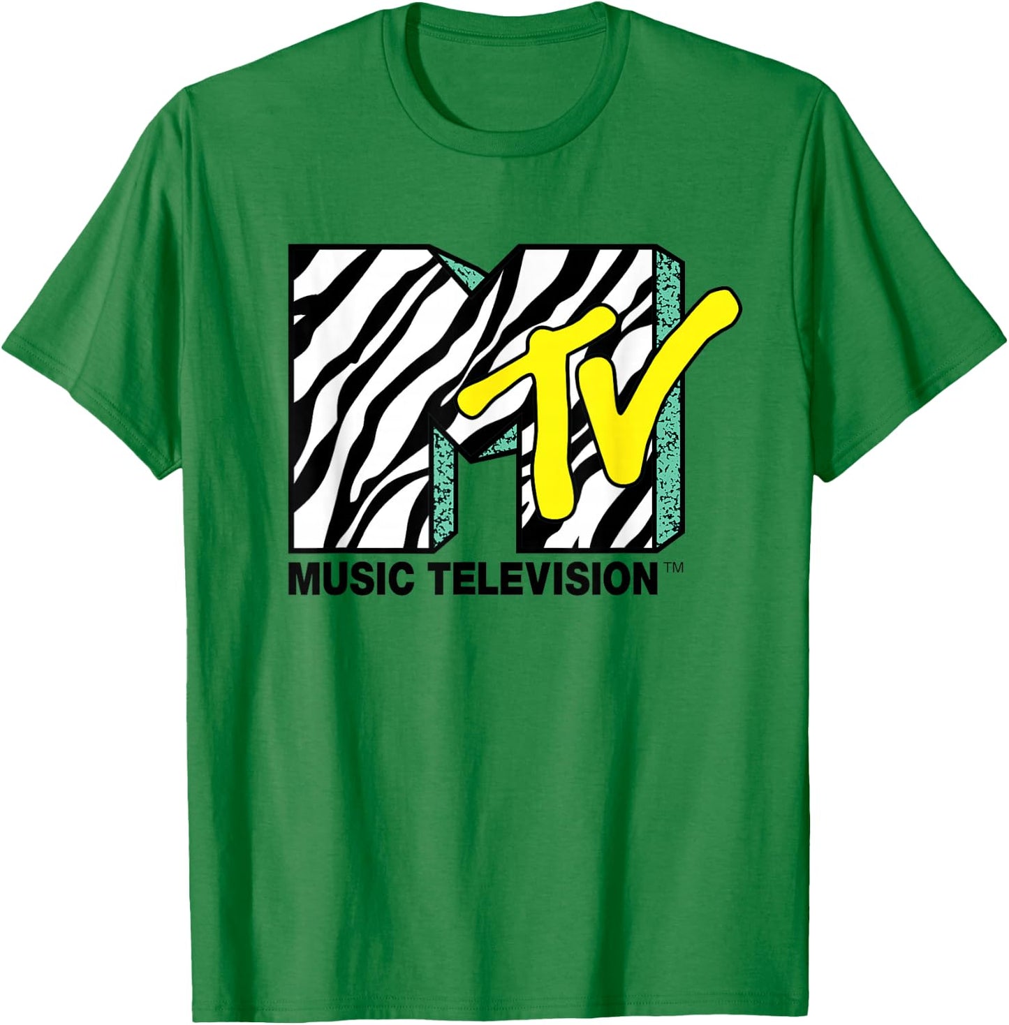 Zebra Print with Teal MTV Logo T- Shirts T-Shirt - T-Shirt | Irish Green