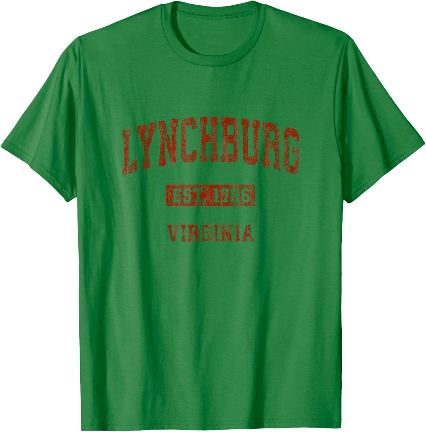 Lynchburg Virginia VA Vintage Athletic Sports Design T-Shirt - T-Shirt | Irish Green