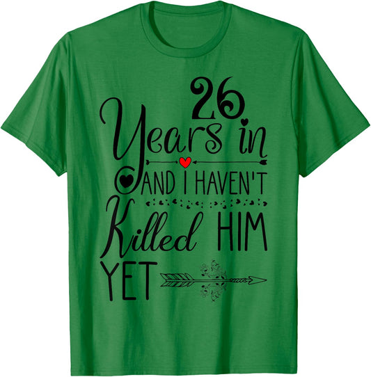 26th Wedding Anniversary Gift 26 Years of Marriage T-Shirt - T-Shirt | Irish Green