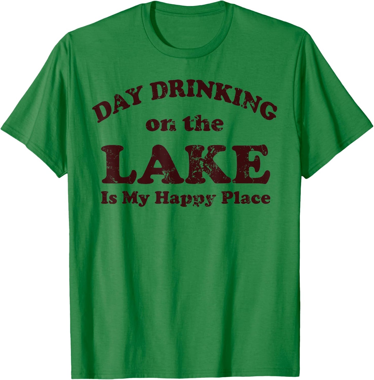 Day Drinking On The Lake Is My Happy Place T-Shirt - T-Shirt | Irish Green