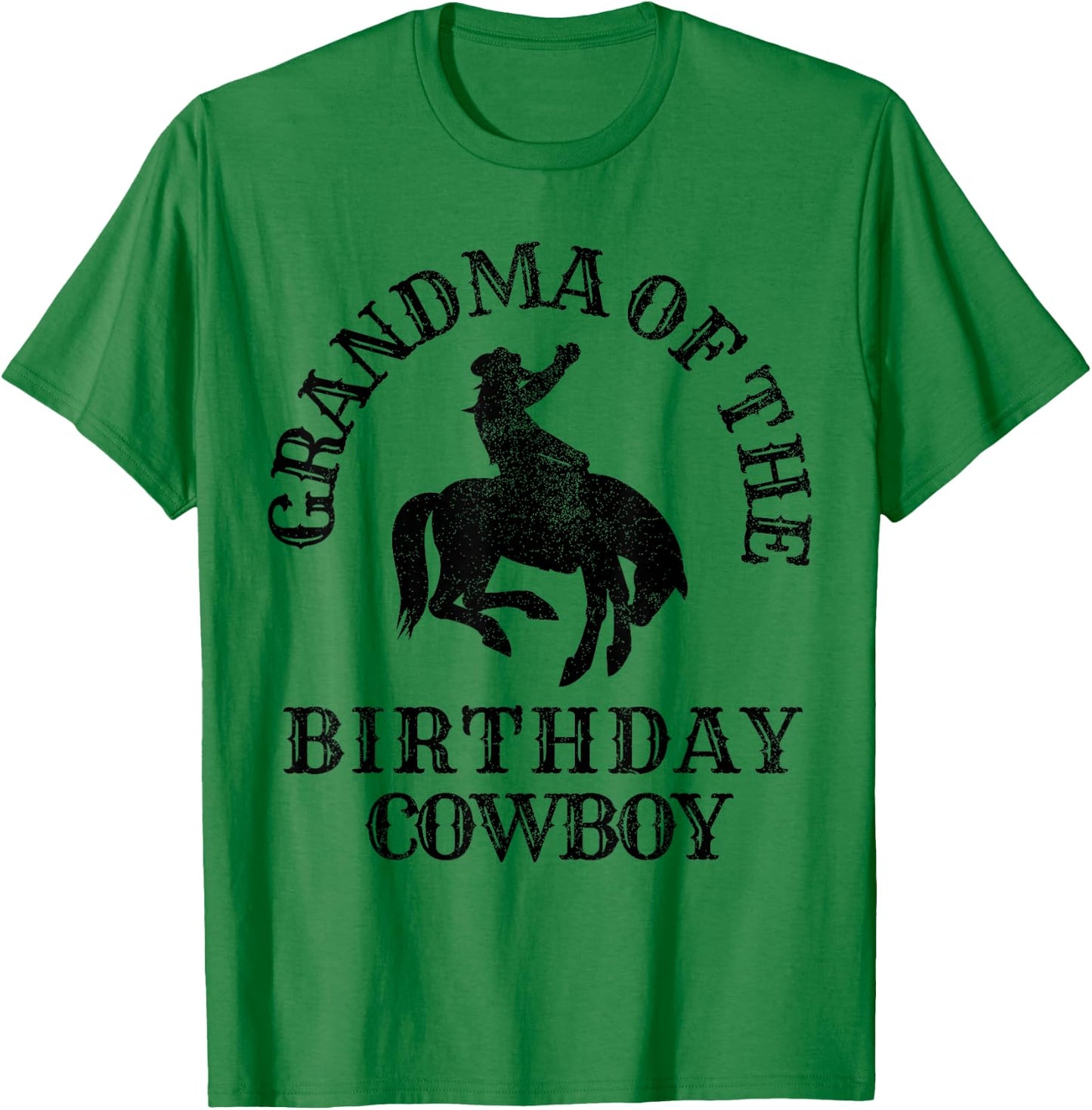 Grandma of the Birthday Cowboy Western Rodeo Party Matching T-Shirt - T-Shirt | Irish Green