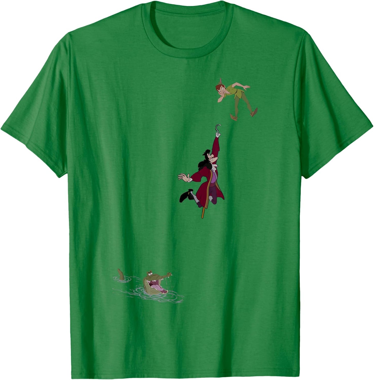Disney Peter Pan Hook Falling to The Alligator Small T-Shirt - T-Shirt | Irish Green