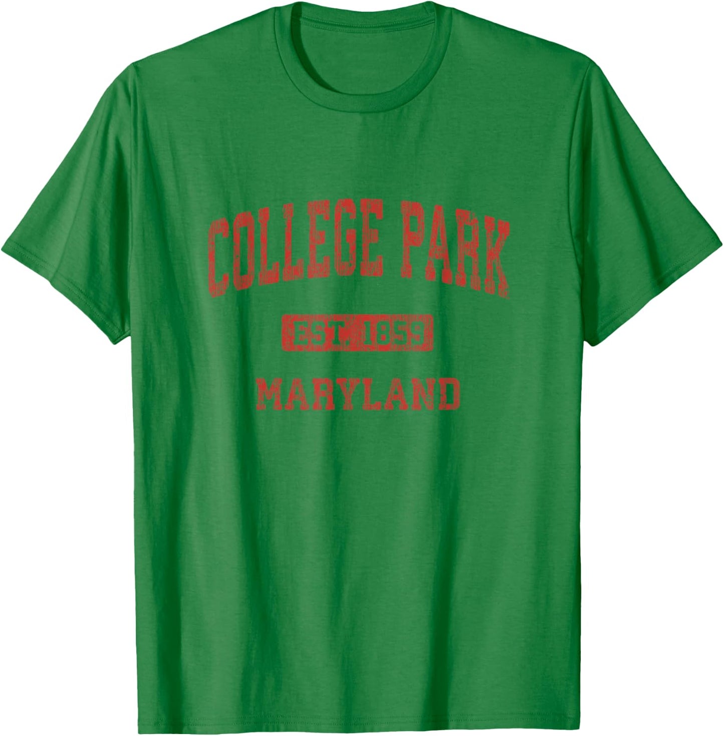 College Park Maryland MD Vintage Athletic Sports Design T-Shirt - T-Shirt | Irish Green