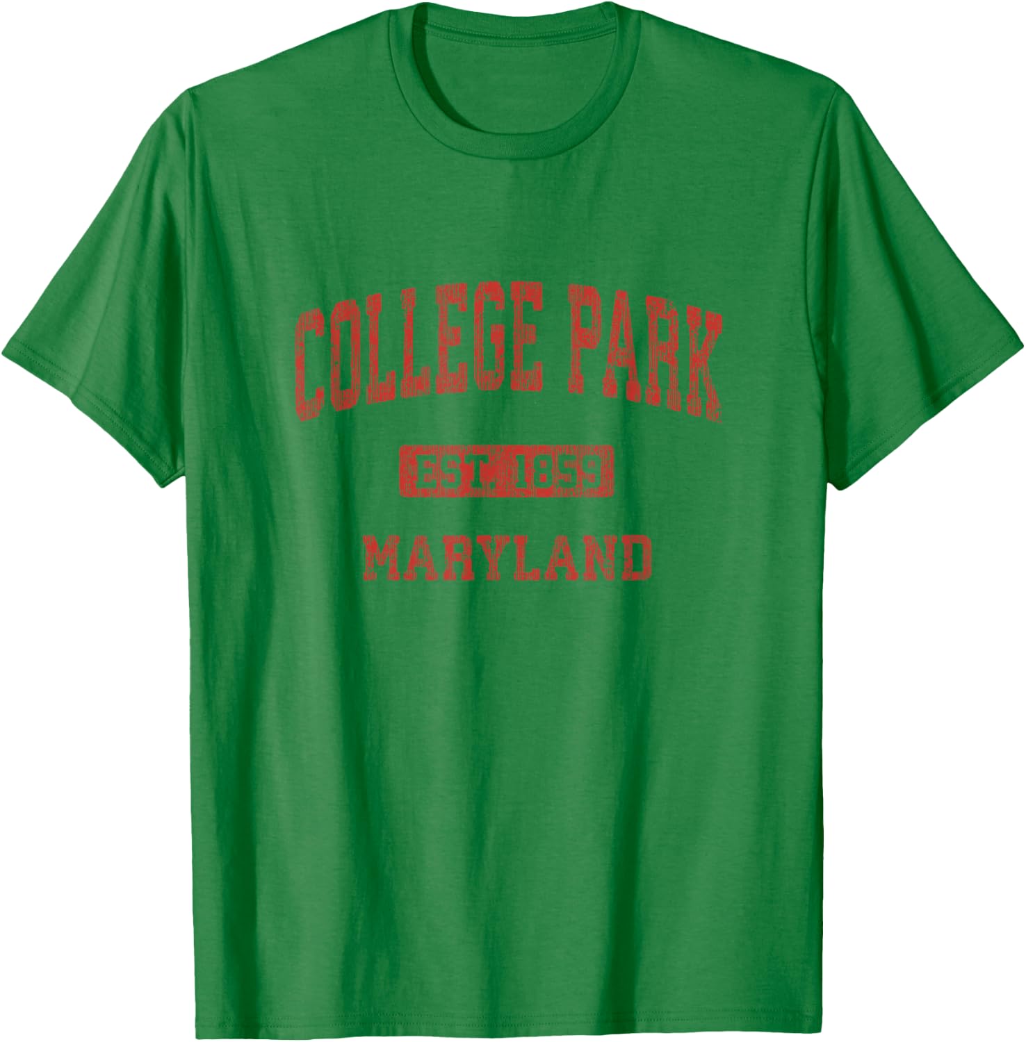 College Park Maryland MD Vintage Athletic Sports Design T-Shirt - T-Shirt | Irish Green