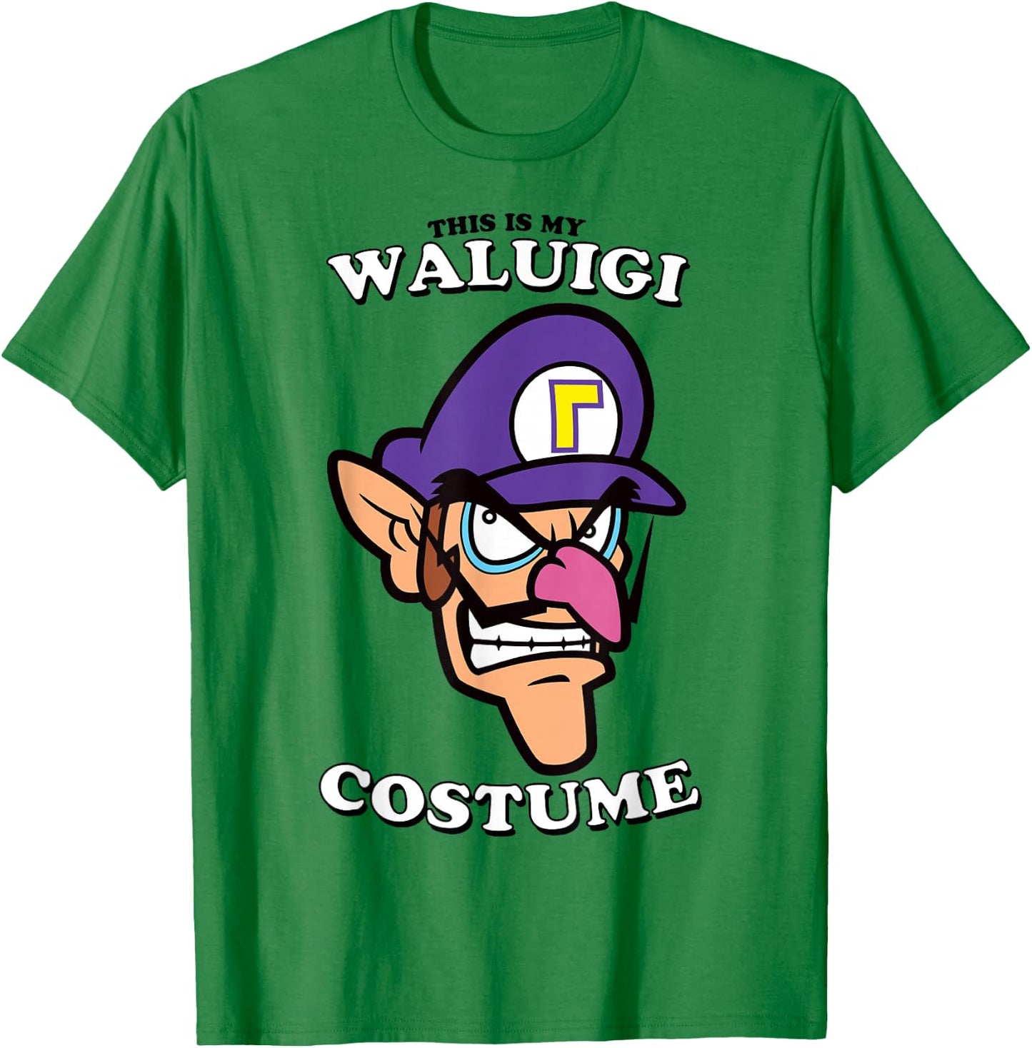 Super Mario Halloween Vintage This Is My Waluigi Costume T-Shirt - T-Shirt | Irish Green
