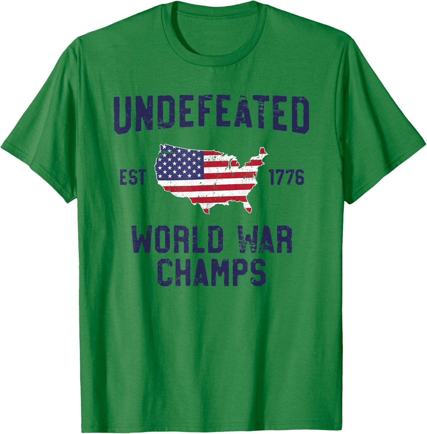 Undefeated World War Champs T Shirt 4th of July 1776 T-Shirt - T-Shirt | Irish Green
