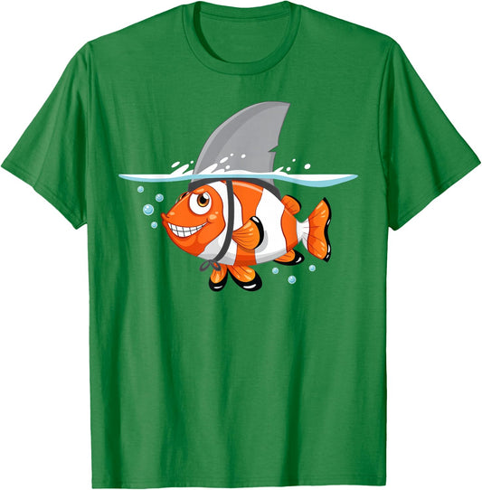 Goldfish With Shark Fin Shirt | Cool Sea Creatures Week Gift T-Shirt - T-Shirt | Irish Green