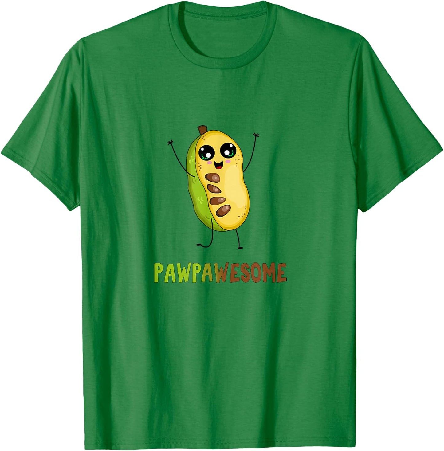 Pawpaw Fruit with Cute Cartoon Paw Paw Awesome Pun T-Shirt - T-Shirt | Irish Green