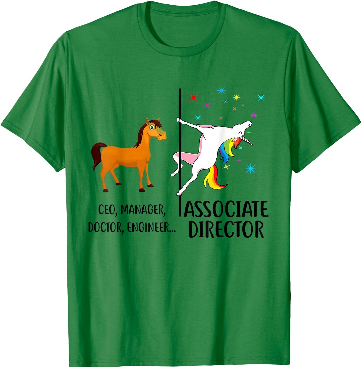 Unicorn Associate Director Funny Job Title T-Shirt - T-Shirt | Irish Green