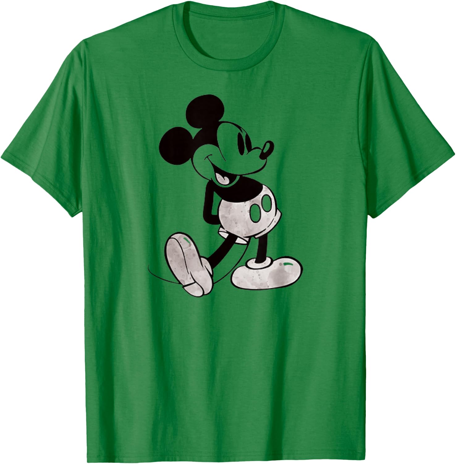 Disney - Black and White Mickey Mouse T-Shirt - T-Shirt | Irish Green